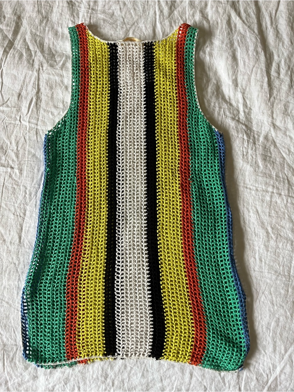 Diane Von Furstenberg Striped Crochet Mini Dress Coverup Sz XS - Picture 7 of 9